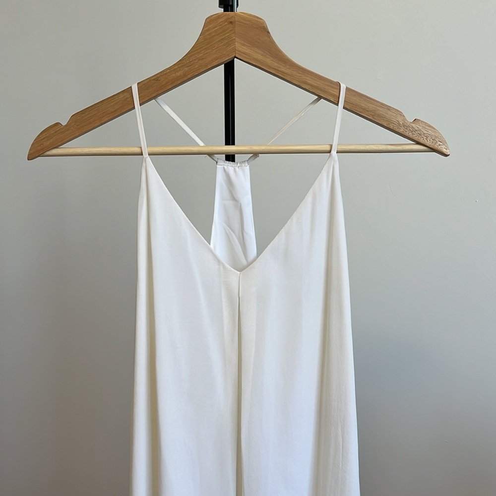 Alice + Olivia White fierra y back tank Silk Slip Dress Size Small - Picture 5 of 12